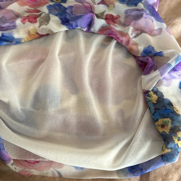 Ganni Turtleneck Printed Mesh Floral | Size 34 or US 2 - Picture 12 of 13